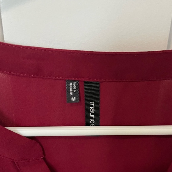 3/4 Sleeve Red Sequins Sheer Blouse - Picture 4 of 4